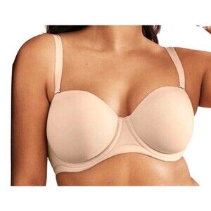 Wacoal Strapless Bra 38G Nude Convertible Underwire 854119 Red Carpet Supportive